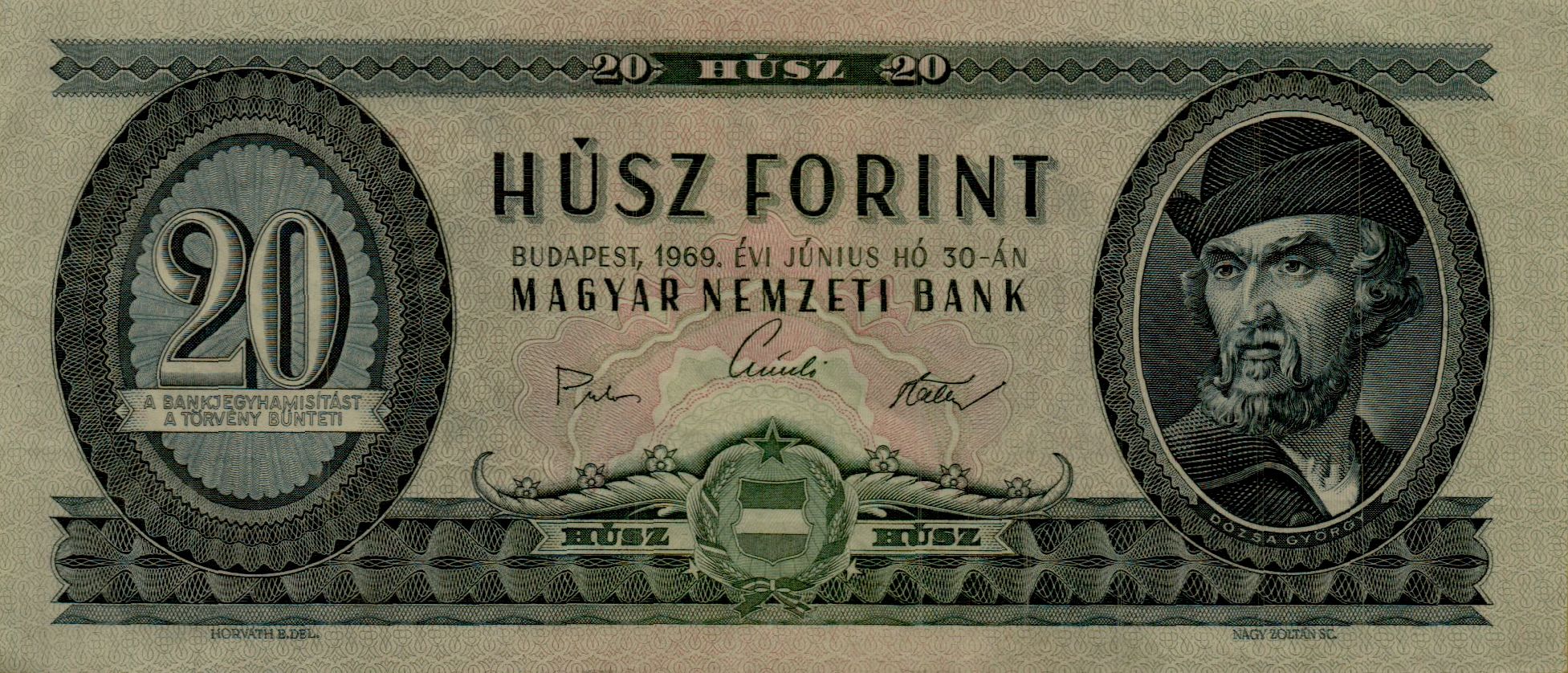Hungary 20 1969 UNC- P-169/e